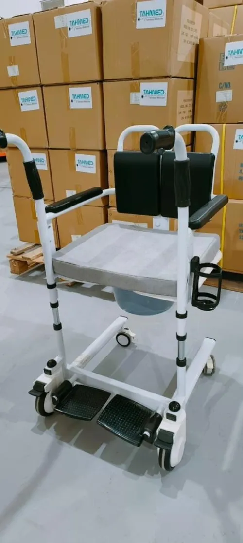 Chaise De Transfert Malade Garde Avec Siège Divisé à 180 Degrés, 5En1 Pour Maison, L'Hôpital, Infirm