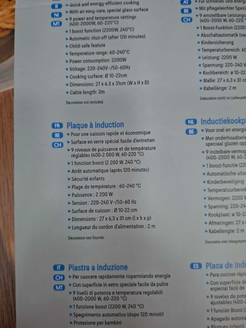 Plaque Chauffante Cuisson à Induction 2200W Avec Une Surface En Verre Noir, Spéciale Et Facile D'entretien SilverCrest