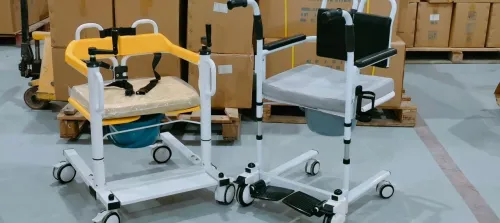 Chaise De Transfert Malade Garde Avec Siège Divisé à 180 Degrés, 5En1 Pour Maison, L'Hôpital, Infirm