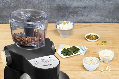 Moulinex Wizzo, Robot Pâtissier Blender Hachoir à Viande Découpe-Légumes 1000W, 7 Vitesses
