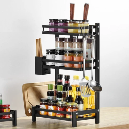 Etagère A Epices De Cuisine A 3 Niveaux, Organisateur D'épices.