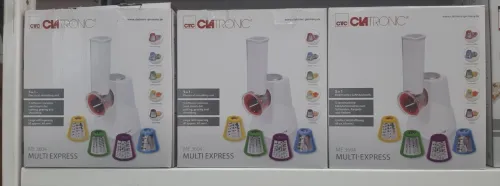 Clatronic Hachoir Et Râpe Électrique 5EN1 Multi Express Avec Insertion En Inox