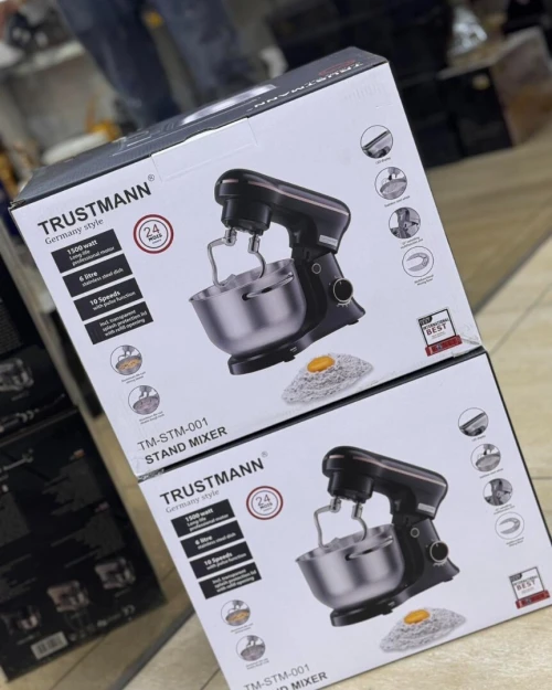 Robot Pétrin Double Crochet, 1500 Watt Avec Minuterie TRUSTMANN