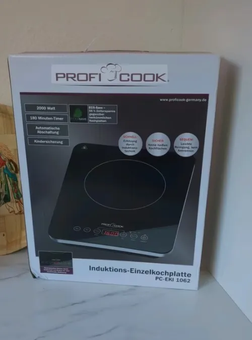 Plaque Chauffante Induction 2000W Noir Vitrocéramique Tactile Proficook 
