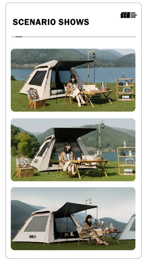  Tente Automatique, Pour Le Camping, La Randonnée, Les Voyages ou La Plage Avec Deux Toits GM