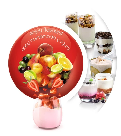 Moulinex Yaourtière Yaourtière Gobelet Yaourt, 7 Verres A 160 ML Rouge Et Blanc