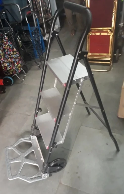 Échelle Chariot Pliant Et Diable avec Deux Roues - Échelle 2EN1  