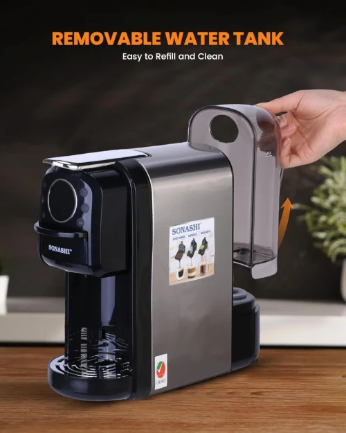 Machine A Café Multi-Capsules 3En1, Cafetière 1400 Watt, Panneau De Commande Tactile, Fonction Autonettoyante