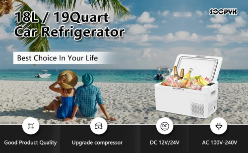 Réfrigérateur Portable Pour Voiture 18 Litres, Refroidisseur à Compresseur 12/24V, Bateau, Camping, Voyage, Pêche En Plein Air Et Midical