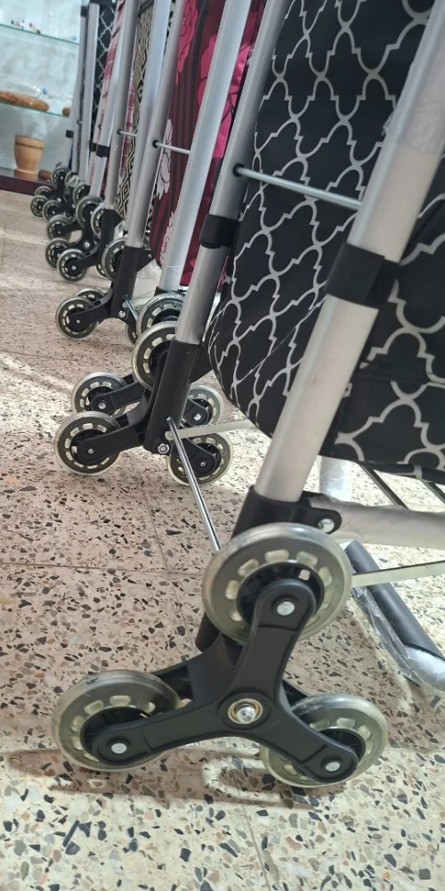 Chariot Caddie Portable Et Pliable , Pour Supermarché A 6 Roues, Monte-Escalier