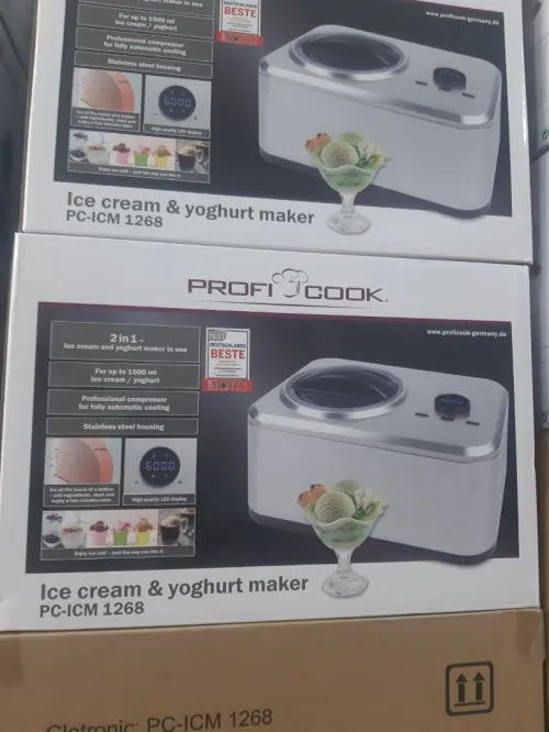  Sorbetière Et Yaourtière Électrique 1.5L Proficook En Acier Inoxydable
