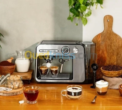 Machine à Expresso Bergmann 19 Bars Avec Mousseur à Lait, Semi-Automatique Pour Latte Et Cappuccino 