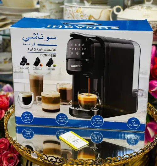 Machine A Café Multi-capsules 3En1, Cafetière 1400 Watt, Panneau De Commande Tactile, Fonction Autonettoyante - Noir