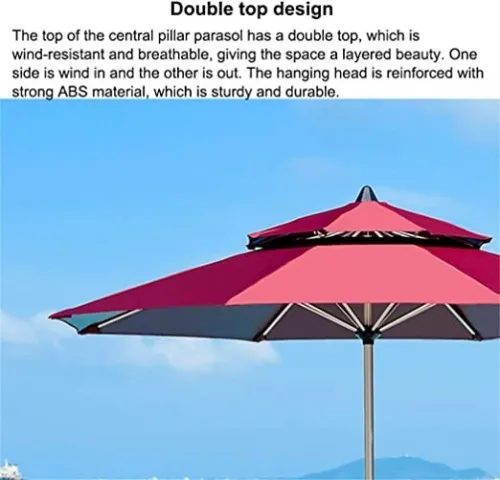 Parasol De Plage Et Jardin Double Chapiteaux 
