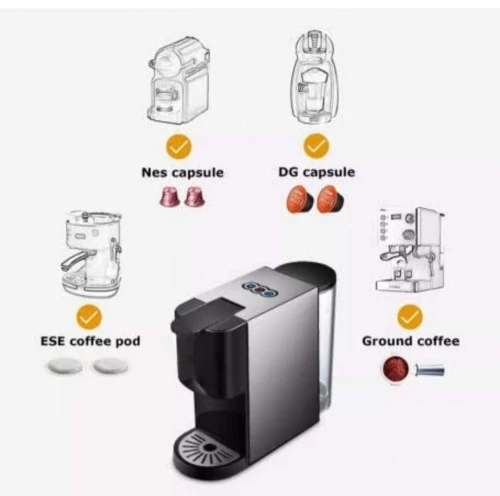 Machine A Cafe Inox 4EN1 Multi Capsule Et Poudre 19Bar Allemand