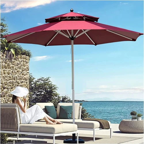Parasol De Plage Et Jardin Double Chapiteaux 