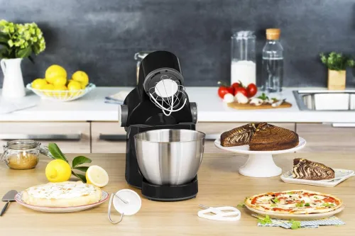 Moulinex Wizzo, Robot Pâtissier Blender Hachoir à Viande Découpe-Légumes 1000W, 7 Vitesses
