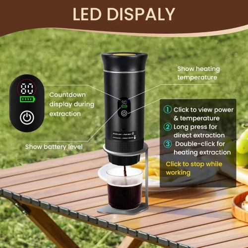 Machine à Café Portable Sans Fil Pour La Voiture, La Maison, Camping Et Les Voyages - Appareil 3En1