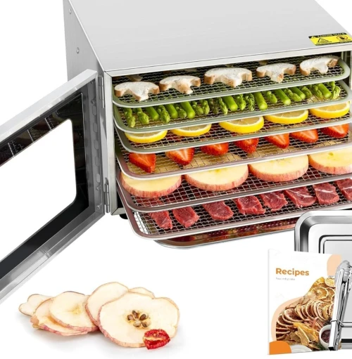 Déshydrateur Alimentaire Professionnel Avec 6 Plateaux En Acier Inoxydable, Séchoir à Fruits Pour La Maison, Réglables (6 niveaux)