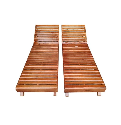 Chaise Transat Longue Pliable 2En1 Bois