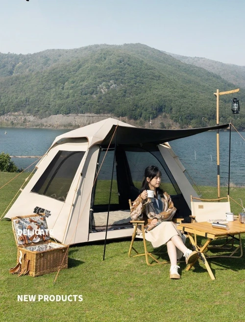  Tente Automatique, Pour Le Camping, La Randonnée, Les Voyages ou La Plage Avec Deux Toits GM