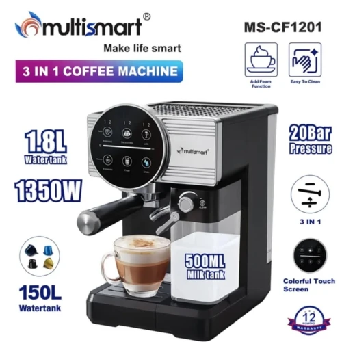 Machine A Café, Cafetière Expresso 1.8L Tout En un 3En1، 1350w /20Bar 