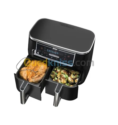 NINJA Friteuse Sans Huile ,Capacité De 7,6L , Avec 2 Tiroirs, 6 Modes De Cuisson