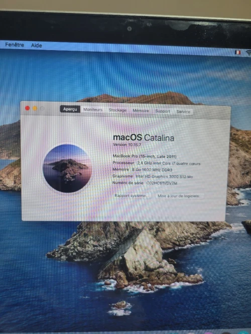 macbook pro 15 i7 2011 8 go 128 ssd