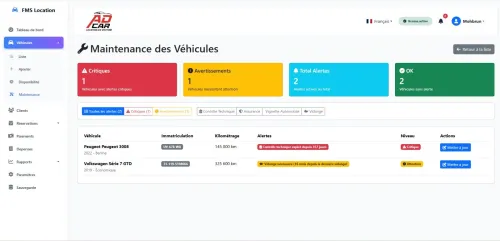 Logiciel pour Location de voiture