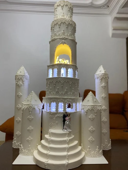 فو كايك بوليستران & ديكور حلويات الأفراح faux cake Polystyrène & décoration piece monté