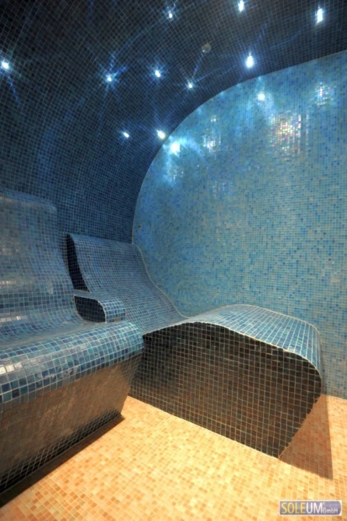Polystyrène pour fabrication chaise et lit avec mosaïque hammam et douche
