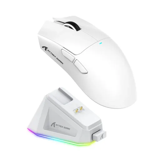 ATTACK SHARK X11 WIRELESS WITH CHARGING DOCK WHITE PIXART PAW3311 SENSOR