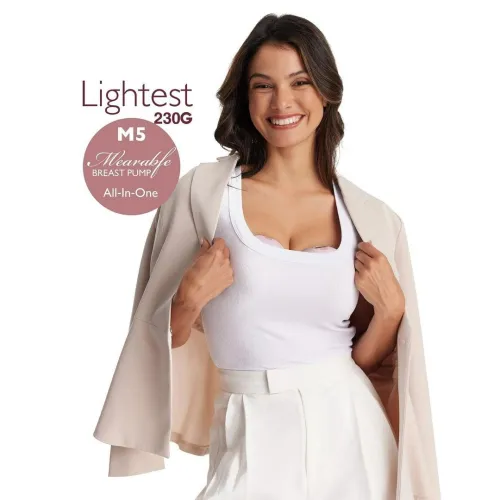 Tire-lait portable mains libres Momcozy M5, tire-lait électrique portable, téterelle à double joint