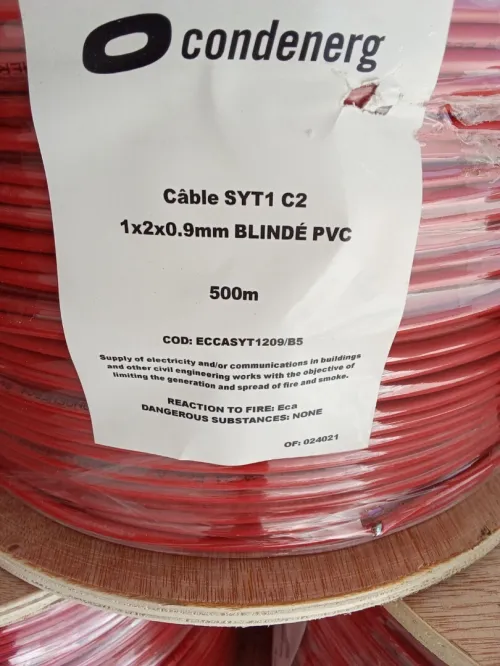 cable rouge incendie 0.9 