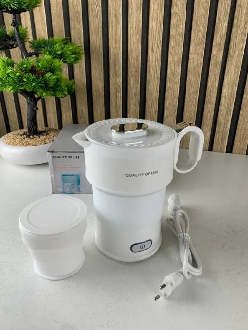Bouilloire Électrique Pliable en Silicone Alimentaire avec Gobelet Pliable  غلاية مياه قابلة للطي ومحمولة