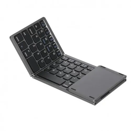 JEQANG ULTRA THIN MINI BLUETOOTH 5.2 FOLDABLE KEYBOARD WIRELESS FOLDING BT WITH TOUCH PAD KEYBOARD 