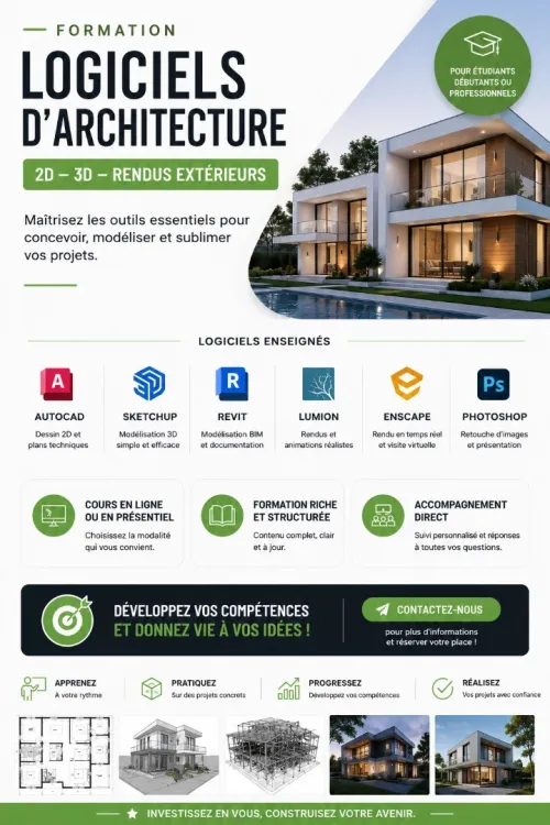 Formations des logiciels en ARCHITECTURE
