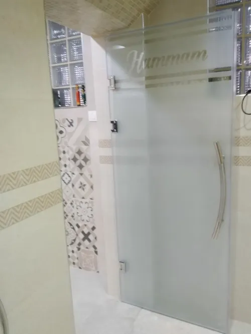 Cabine de douches italien sur mesure  rampe escalier inox 