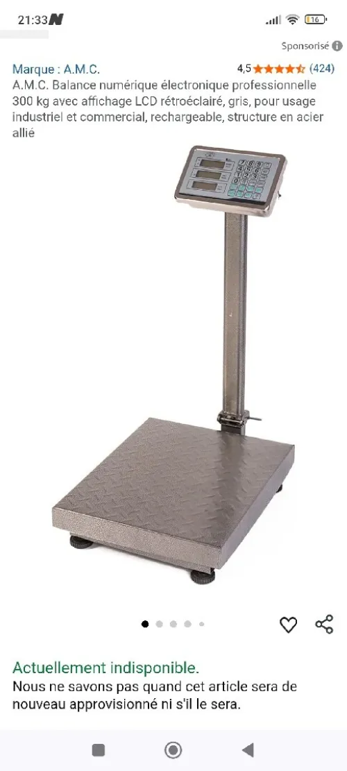 Balance électronique 300kg A.M.C Italie 