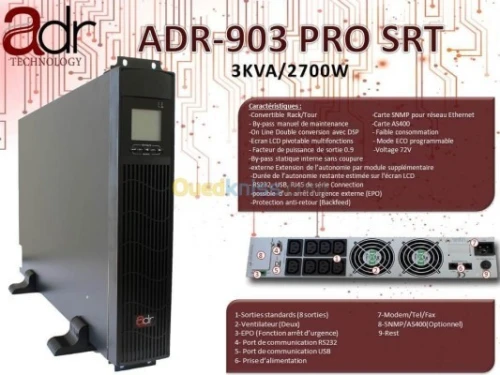 Onduleurs :  650 VA 1KVA 2 KVA 3 KVA 6 KVA 10 KVA TOURS RACKABLES
