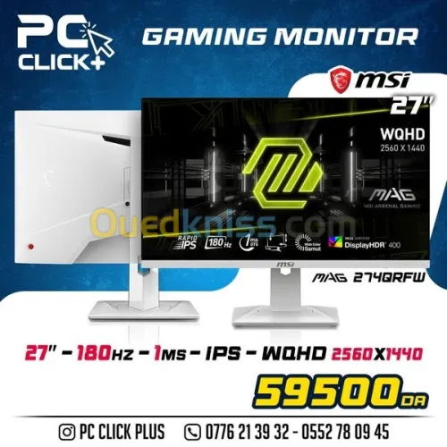 ECRAN MSI MAG 27'' 180HZ 1MS IPS WQHD