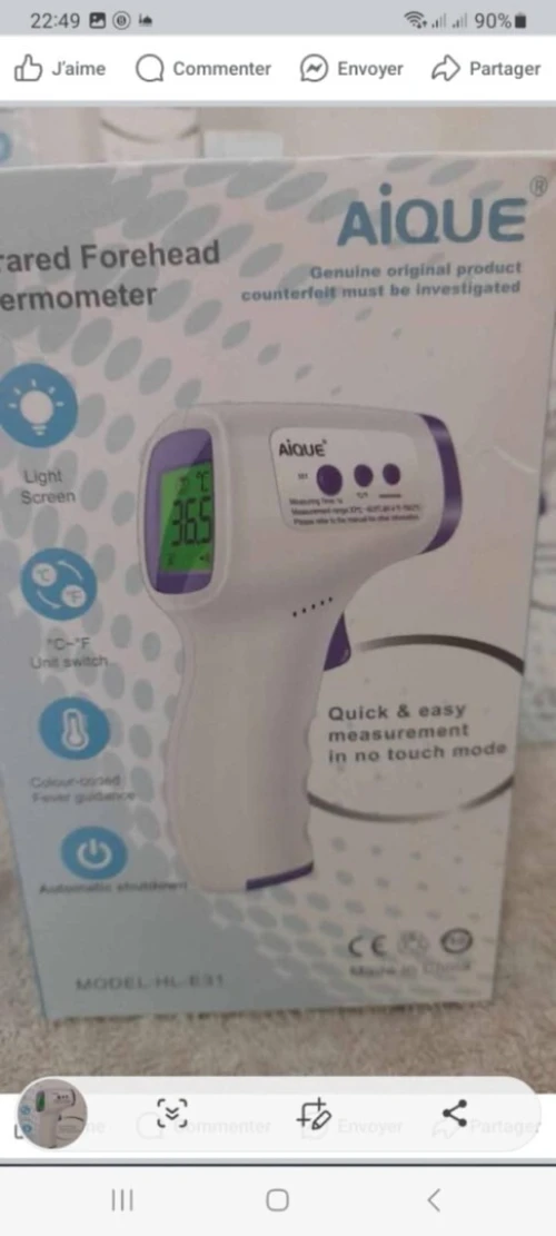 Vendre des thermomètre lasers enfants et adultes neufs sous emballage 