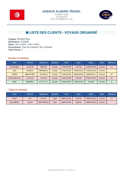  LOGICIEL COMPLET POUR AGENCES DE VOYAGE - RÉVOLUTION 2025  v1.0