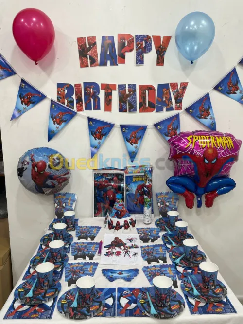 Coffret anniversaire theme spiderman alger ديكورات اعياد الميلاد للأطفال سبايدرمان