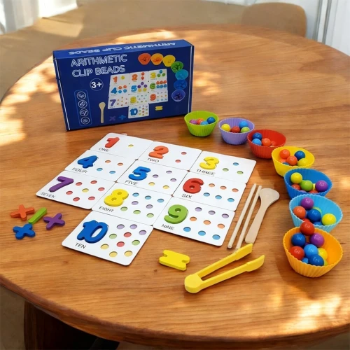 Jouet de perles à Clip Montessori en bois