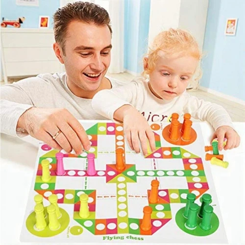 jeux de société 2en1 Jeu d'équilibre et Ludo en bois