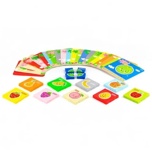 Puzzle de Fruits & Légumes 82 pièces avec 21 carte d'apprentissage pour enfant Dubie