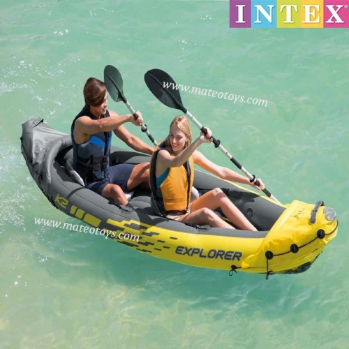 Kayak gonflable Explorer K2 Pour 2 Personnes Avec Rames Et Pompe Incluses  Intex