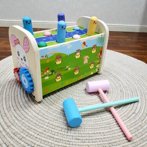 Jouet éducatif en Bois multifonction 4 en 1 pour Enfants