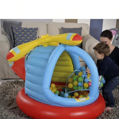 Piscine à balles, Hélicoptère gonflable pour enfant + 50 balles  Bestway
